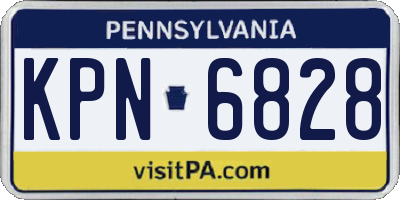 PA license plate KPN6828