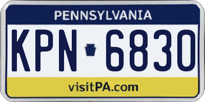 PA license plate KPN6830