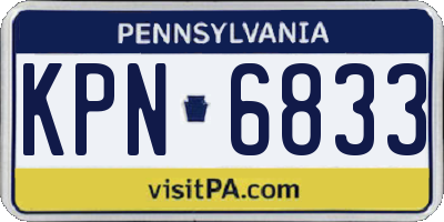 PA license plate KPN6833