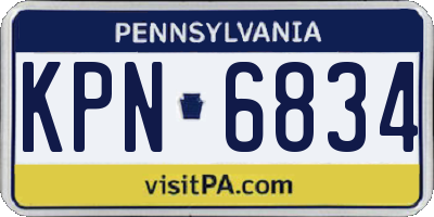 PA license plate KPN6834