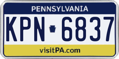 PA license plate KPN6837