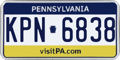 PA license plate KPN6838