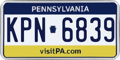 PA license plate KPN6839