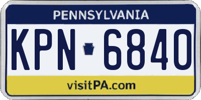 PA license plate KPN6840