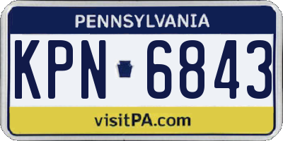 PA license plate KPN6843