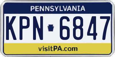 PA license plate KPN6847