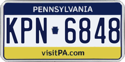 PA license plate KPN6848