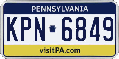 PA license plate KPN6849