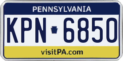 PA license plate KPN6850