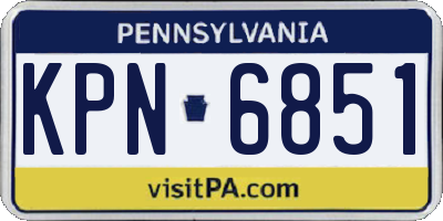 PA license plate KPN6851
