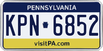 PA license plate KPN6852