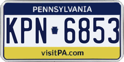 PA license plate KPN6853