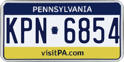 PA license plate KPN6854