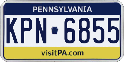 PA license plate KPN6855