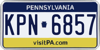 PA license plate KPN6857