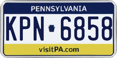 PA license plate KPN6858