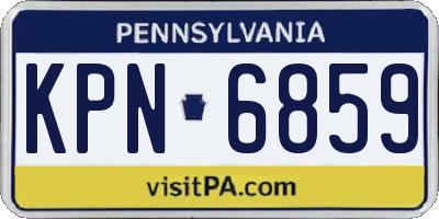 PA license plate KPN6859