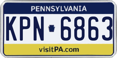 PA license plate KPN6863