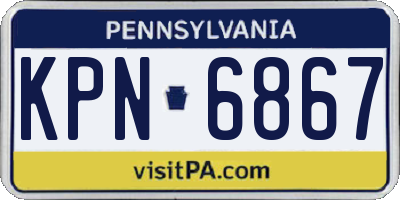 PA license plate KPN6867