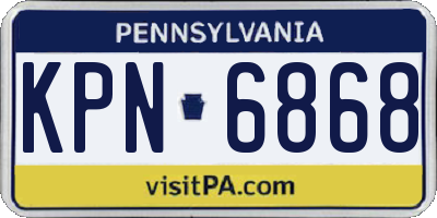 PA license plate KPN6868