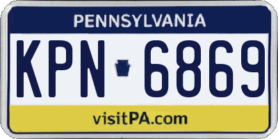 PA license plate KPN6869