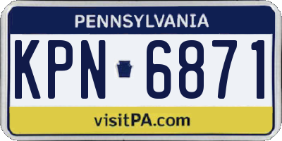 PA license plate KPN6871