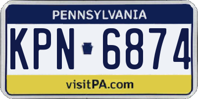 PA license plate KPN6874
