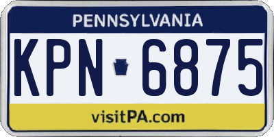 PA license plate KPN6875
