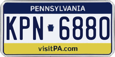 PA license plate KPN6880