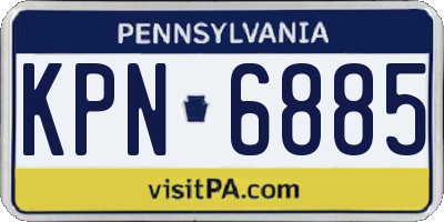 PA license plate KPN6885