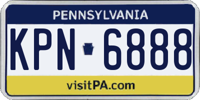 PA license plate KPN6888