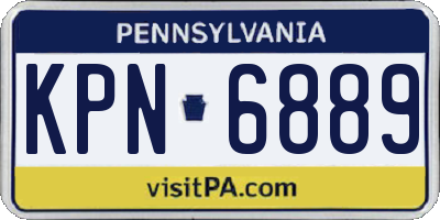 PA license plate KPN6889