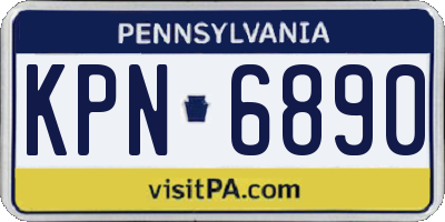 PA license plate KPN6890