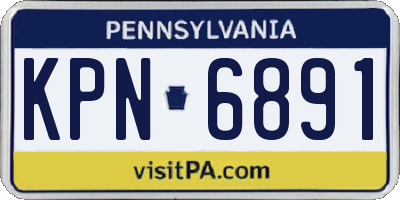 PA license plate KPN6891