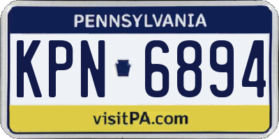 PA license plate KPN6894