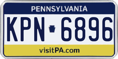 PA license plate KPN6896