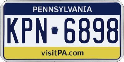 PA license plate KPN6898