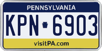 PA license plate KPN6903