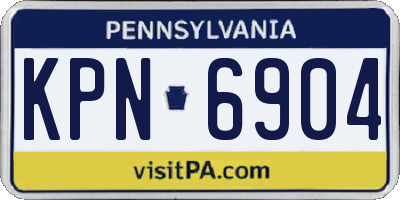 PA license plate KPN6904