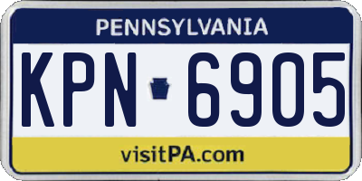 PA license plate KPN6905