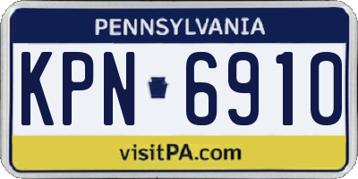 PA license plate KPN6910