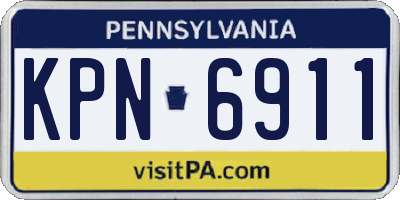 PA license plate KPN6911