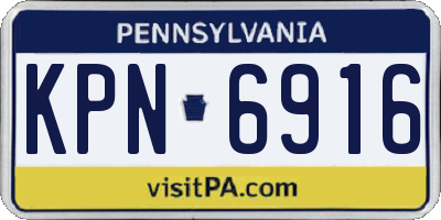 PA license plate KPN6916