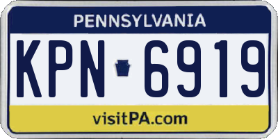 PA license plate KPN6919