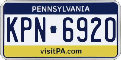 PA license plate KPN6920