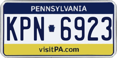 PA license plate KPN6923