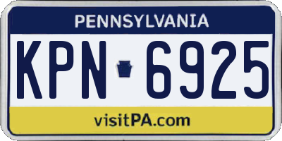 PA license plate KPN6925