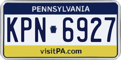 PA license plate KPN6927