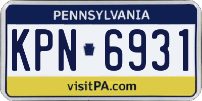 PA license plate KPN6931