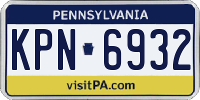 PA license plate KPN6932